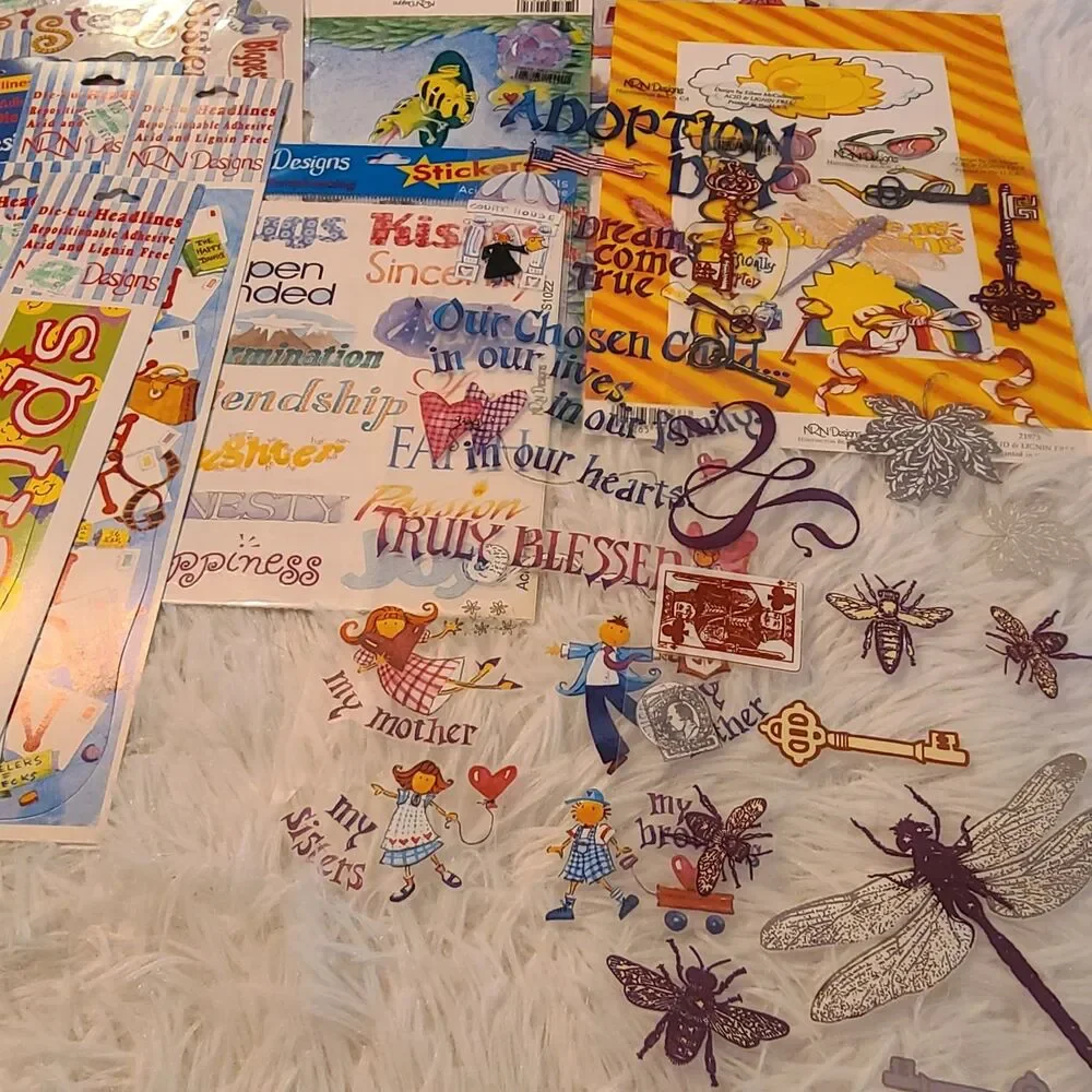 Lot of NRN Designs Stickers Holiday Family Friends Vacation Cowboy Baby Die-cuts